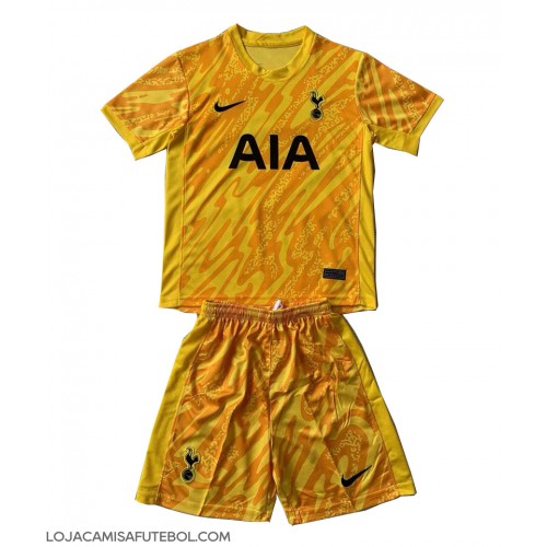 Camisa de Futebol Tottenham Hotspur Goleiro Equipamento Principal Infantil 2024-25 Manga Curta (+ Calças curtas)